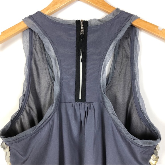 Blue Gray Sleeveless Shift Dress Sleeveless - Picture 4 of 8